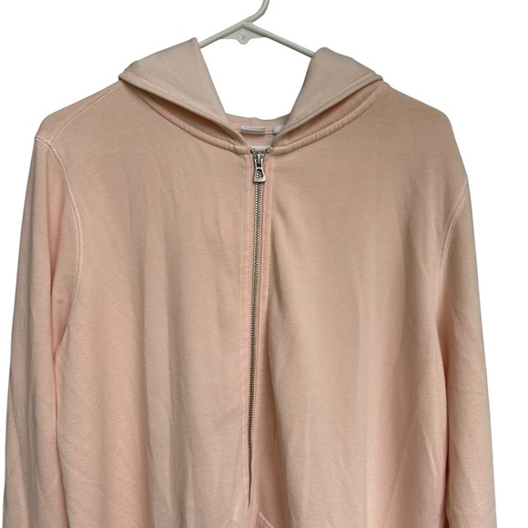 Gap Terry Long Hoodie Full Zip Lightweight Sweatshirt Light Pink XL - Picture 2 of 6